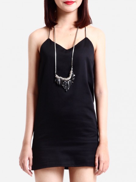 Apparel After Dark Spaghetti Strap Dress (Black)