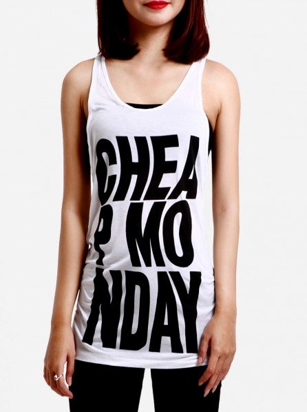 Cheap Monday Shamika CM Bold Distorted Tank (White)