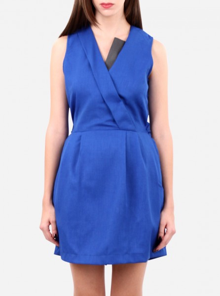 Fer & Dact. Coat Shape Minidress (Cobalt Blue)