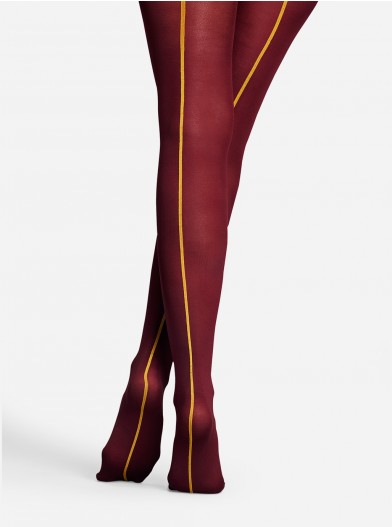 Happy Socks Nylon Tights (Red/Orange Line)