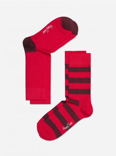 Happy Socks Two Pack Socks (Red Stripe)