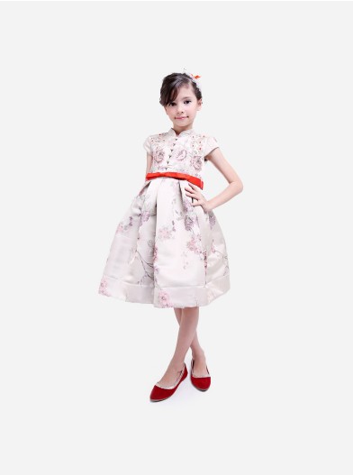  7 O clock Rose Garden Dress (Cream)