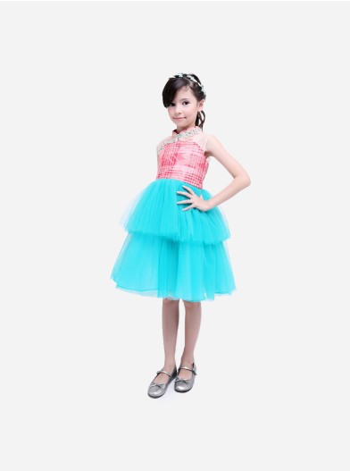  7 O clock Water Garden Dress (Blue)