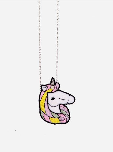 Pita Rainbow Unicorn Necklace (White)