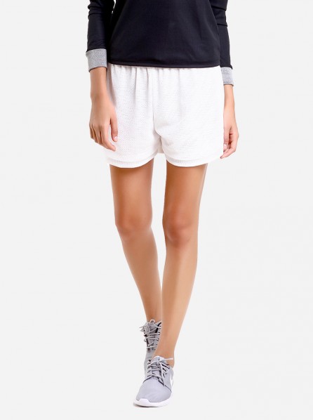Fitlosophy Jogging Shorts with Drawstrings (White)