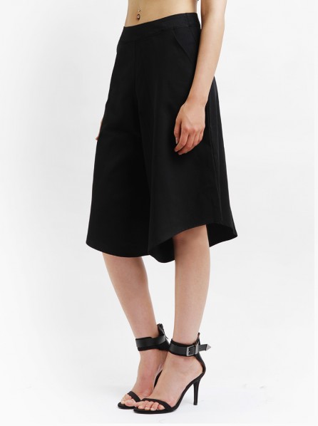 Apparel After Dark Asymmetrical Culottes (Black)
