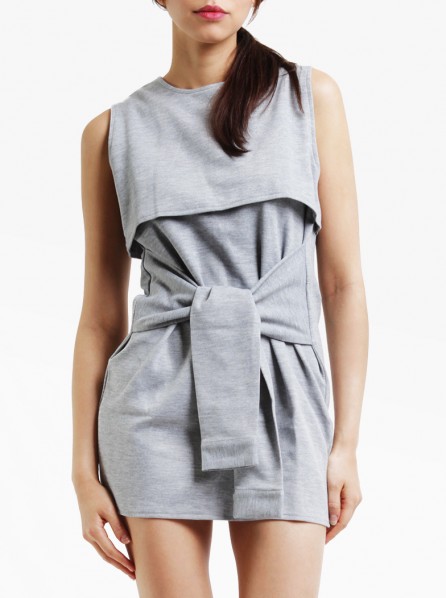 Apparel After Dark Jersey Tied Dress (Grey)