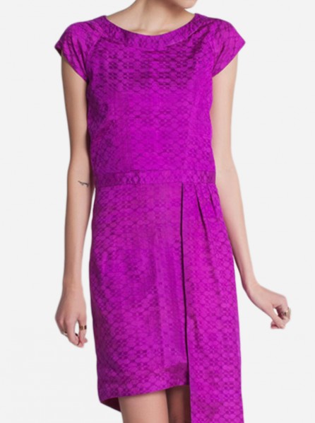 Anynome Asymmetric Dress (Fuchsia)