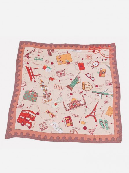 ASAMA Original Scarf Around The Globe (Brown)