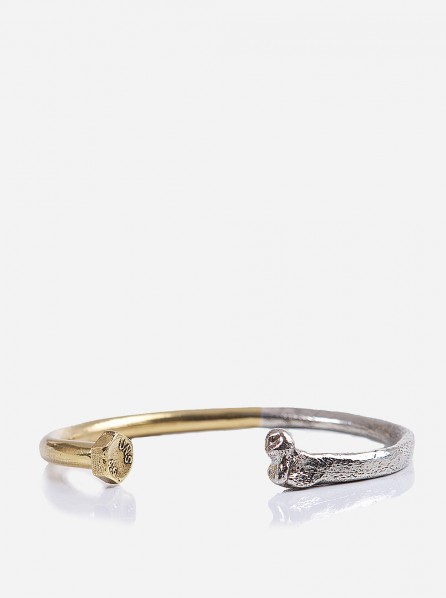 Beneath The Roses Bolt Bone Cuff (White Bronze)