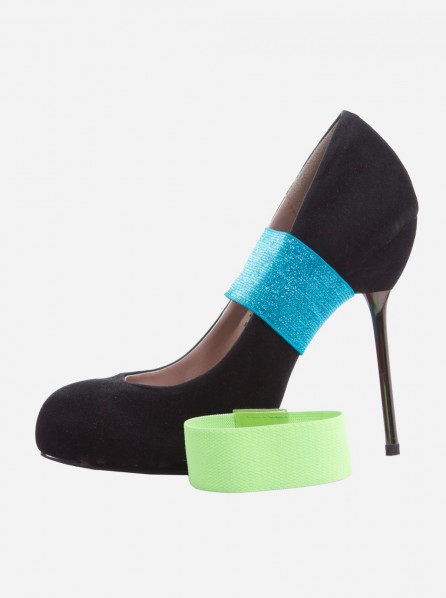 CUT and PASTE Shoe Straps Tropicana (Neon Green, Glitter Blue)