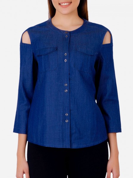 Yumumu Denim Blouse (Blue)