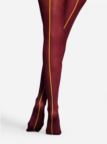 Happy Socks Nylon Tights (Red/Orange Line)