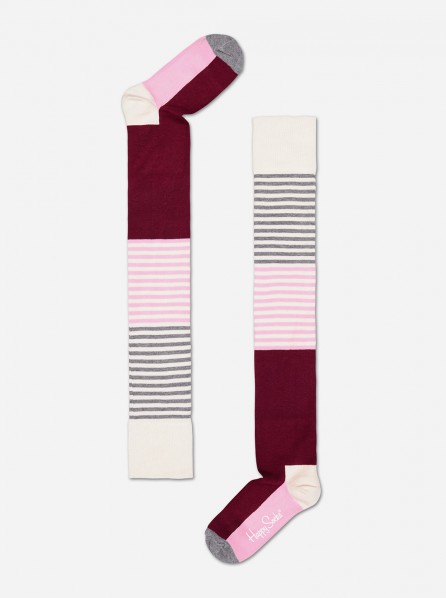Happy Socks Over The Knee Socks (White/Red)