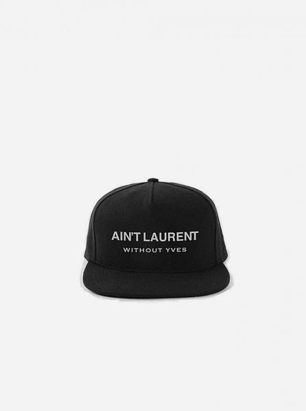 What About Yves Ain't Laurent Snapback Hat (Black)