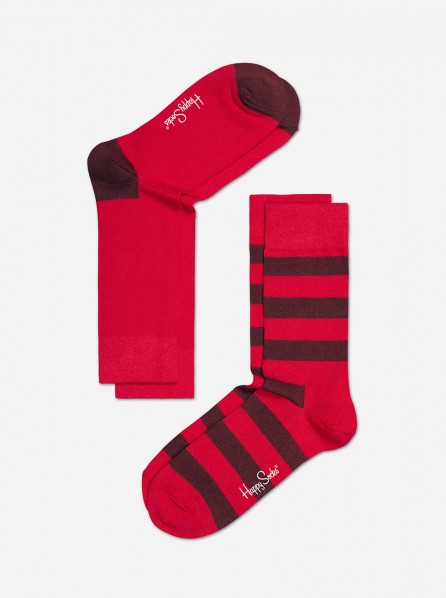 Happy Socks Two Pack Socks (Red Stripe)