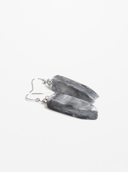 Heloveedee Black Marble Earrings