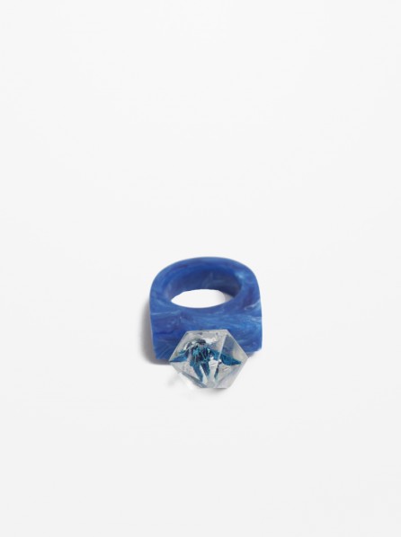 Heloveedee Diamond Crane Ring (Blue)