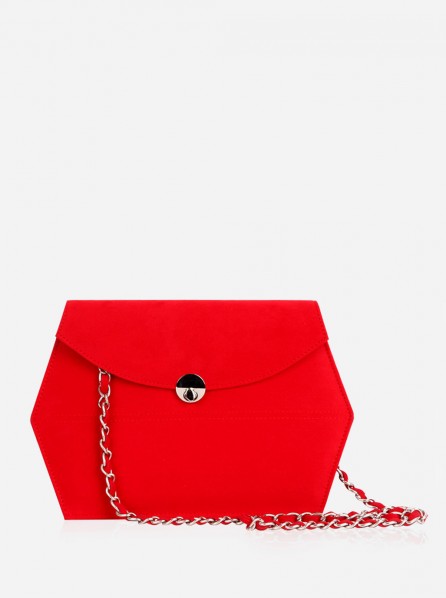 Bagquire SWEET TALK HEXAGON CLUTCH BAG (Red)