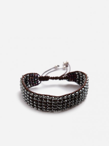 Lady Charm Hematite Roundel Chinese Knot (Black)