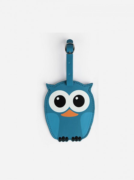 Kikkerland Whoo? Owl Luggage Tag (Blue)