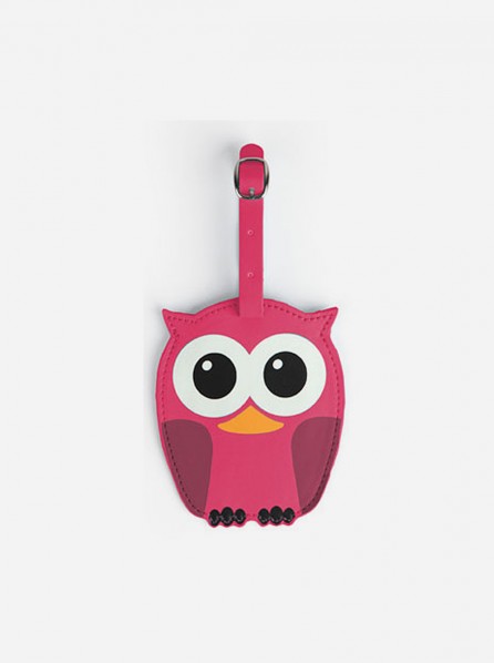 Kikkerland Whoo? Owl Luggage Tag (Pink)