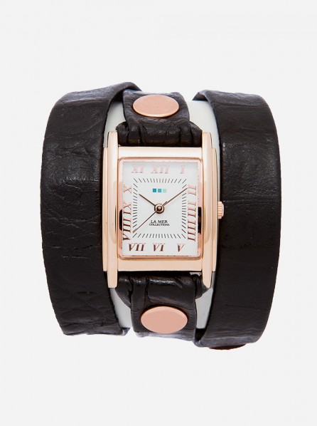 La Mer SIMPLE WRAP (Black Croco/Rose Gold)