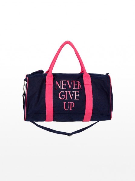 Lorna Jane Never Give Up Gym Bag (Ink/Shocking Pink)