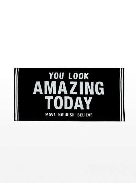 Lorna Jane You Look Amazing Gym Towel (Black/White)