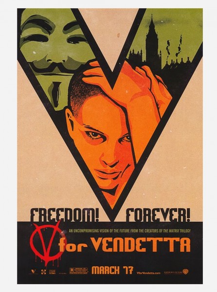 Movie Poster Shop V for Vendetta Freedom forever (2006) 68.6X101.6 cm