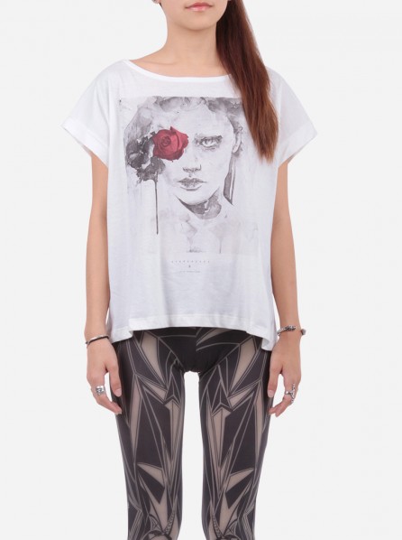 Stargazers Rose Meditation #6 Crop Tee (Broken White)