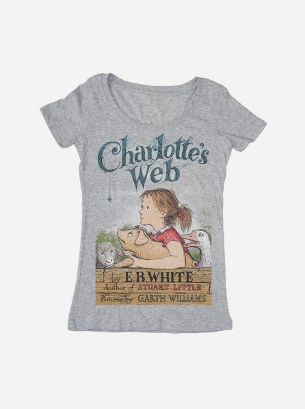 Out Of Print Ladies Charlotte's Web T-Shirt (Light Heather Gray)