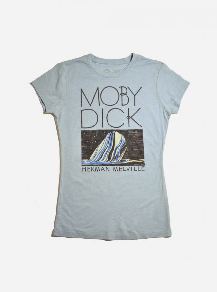 Out Of Print Ladies Moby Dick T-Shirt (Dusty Blue)