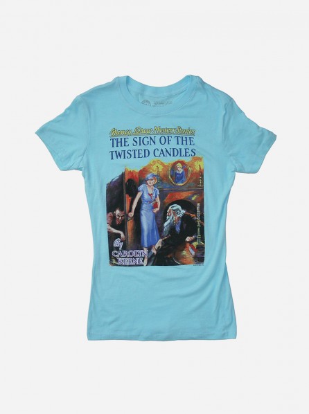 Out Of Print Ladies Nancy Drew Twisted Candle T-Shirt (Light Blue)