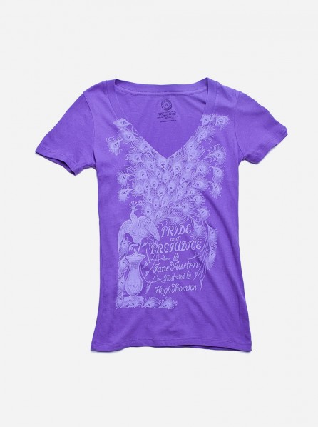 Out Of Print Ladies Pride and Prejudice T-Shirt (Purple)