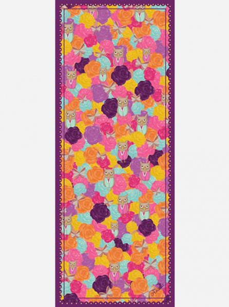 ASAMA Big Scarf Roses And Owl (Purple)
