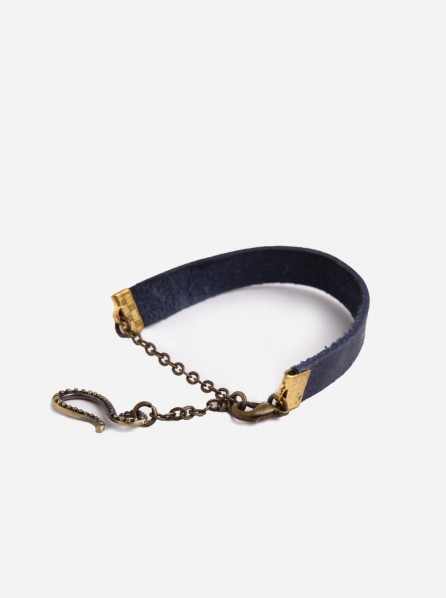 Rubirosa Alexandrite I Leather Bracelet (Rustic Blue)