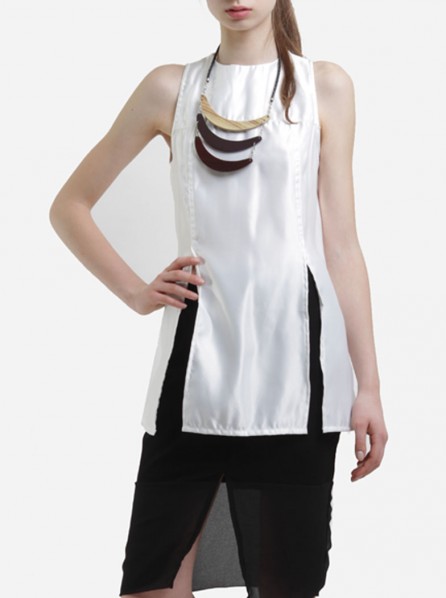 Saint x Sinner Mirror Split Tunic (White)