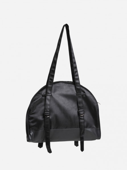 Scissors Paper Rock Hato Halfmoon Satchel Bag (Black)