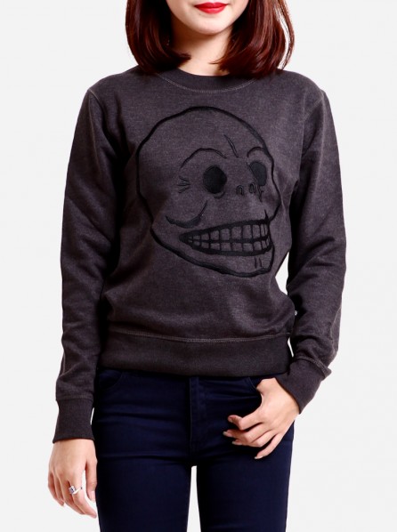 CHEAP MONDAY Women Ellie Skull Sweat (Charcoal Melange)