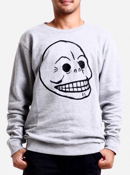CHEAP MONDAY Men Per Skull Sweat (Grey Melange)