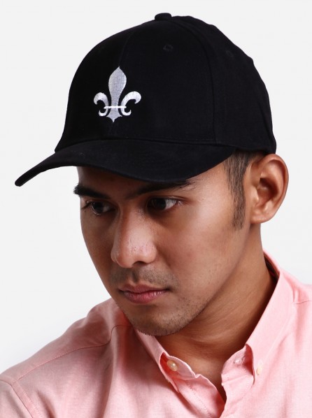 Gents Fleur De Lis Universal Cap (Black/White)