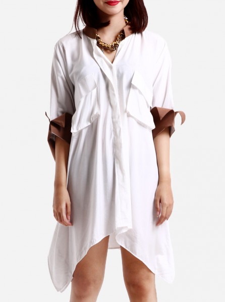 LAST CLOTHING Oversize Safari Top (White)