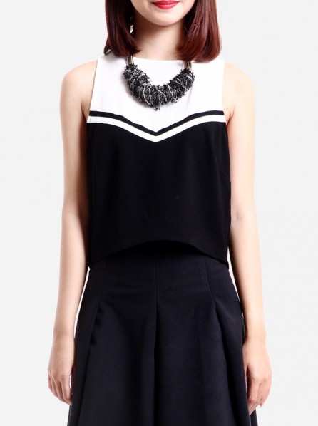 MINKPINK Cheerleader Top (Black/White)