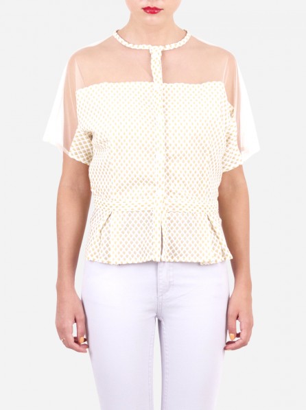 Remigius Ingenue Peplum Top (Yellow Combi)  