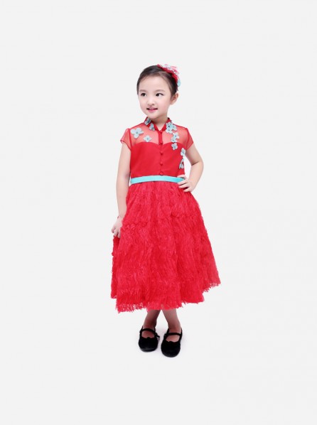 7 O clock Lotus Garden Dress (Fuchsia)
