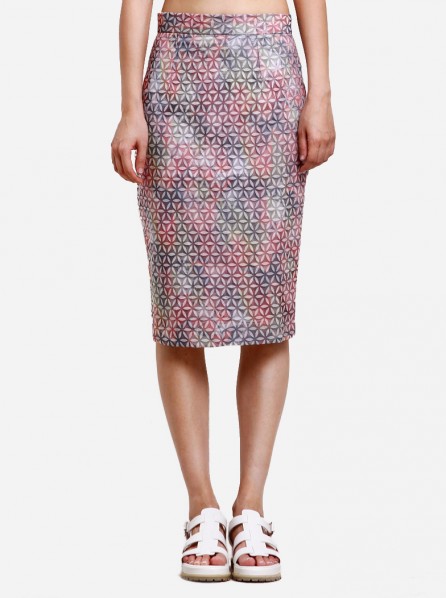 Anynome Watercolour Pencil Skirt (Dust Pink)