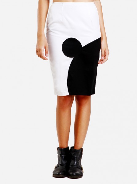 Day and Night Mickey Skirt (White)