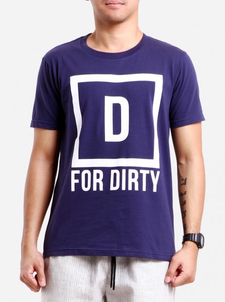 Dirty White Cotton Men D for Dirty (Navy)