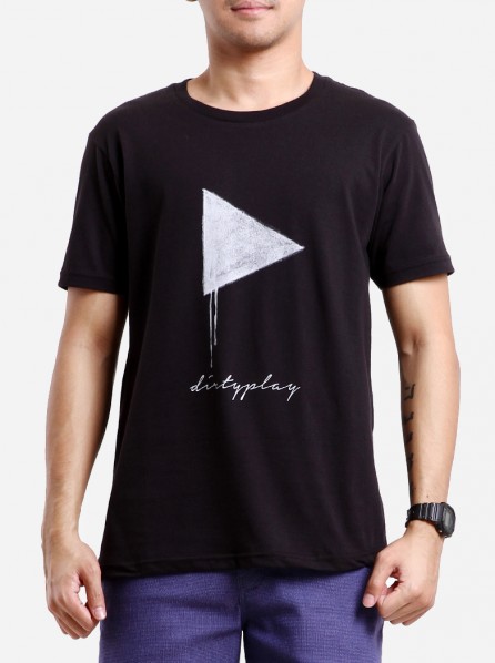 Dirty White Cotton Men Play T-shirt (Black) 